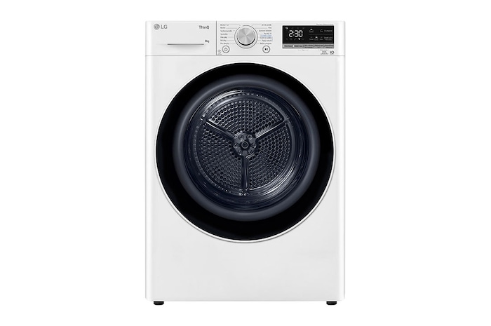 LG Sušička LG | 8 kg | DUAL Inverter Heat Pump™ |ThinQ™|Bílá, RC81V9AV4N