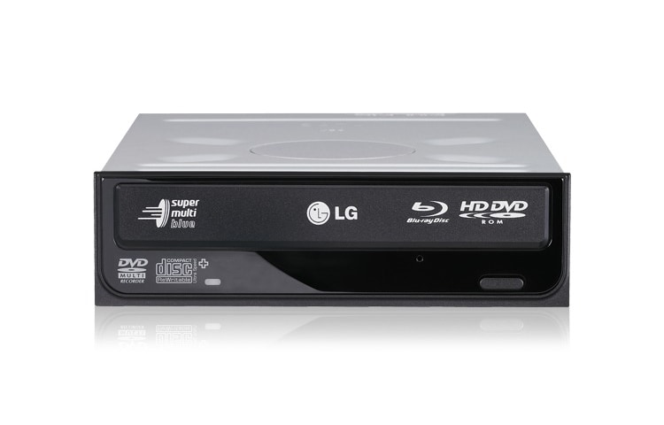 Čelní pohled na Interní LG Blu-Ray mechanika čte veškerá CD, DVD, HD-DVD a BD. Zápis je možný na všechny běžné formáty CD a DVD (mimo HD-DVD). Popis médií je u tohoto modelu možný technologií LightScribe. GGC-H20L