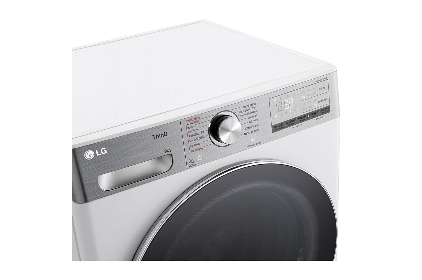 LG Slim parní pračka LG | 9 kg | A | 1200 ot./min | Direct Drive™ | AI DD™ |Bílá, FLR9A92WC