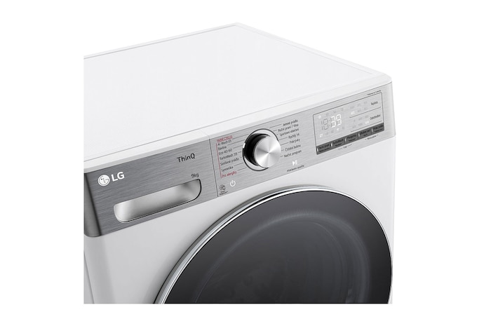 LG Slim parní pračka LG | 9 kg | A | 1200 ot./min | Direct Drive™ | AI DD™ |Bílá, FLR9A92WC
