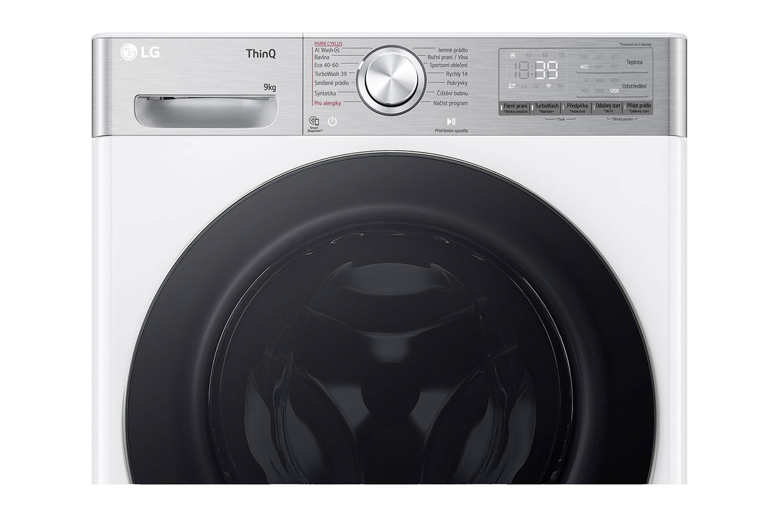LG Slim parní pračka LG | 9 kg | A | 1200 ot./min | Direct Drive™ | AI DD™ |Bílá, FLR9A92WC