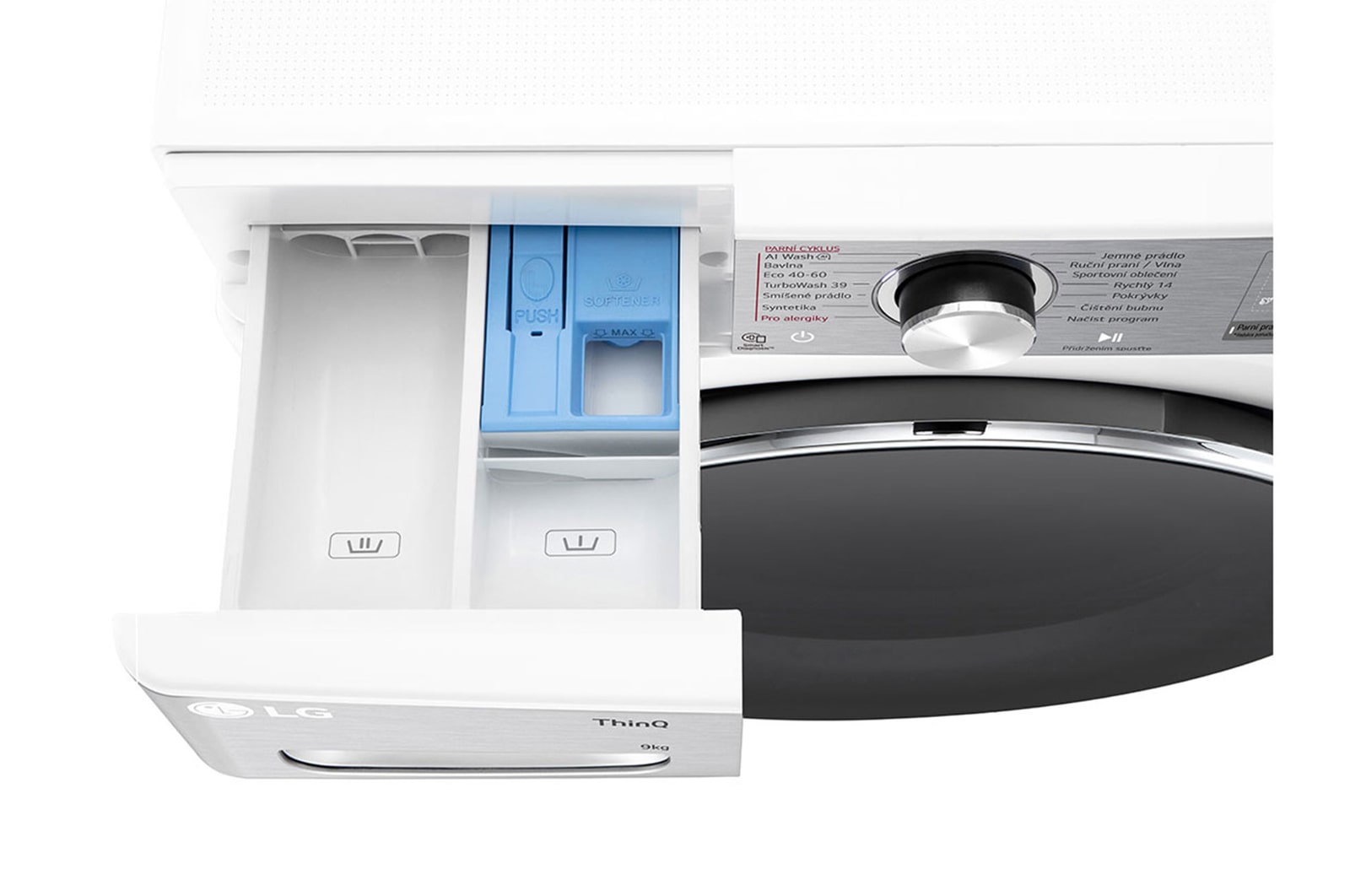 LG Slim parní pračka LG | 9 kg | A | 1200 ot./min | Direct Drive™ | AI DD™ |Bílá, FLR9A92WC