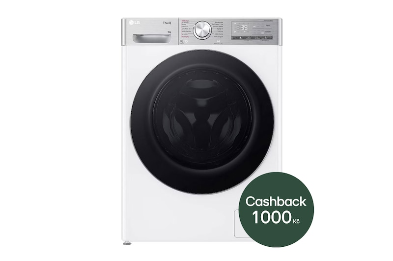 LG Slim parní pračka LG | 9 kg | A | 1200 ot./min | Direct Drive™ | AI DD™ |Bílá, FLR9A92WC