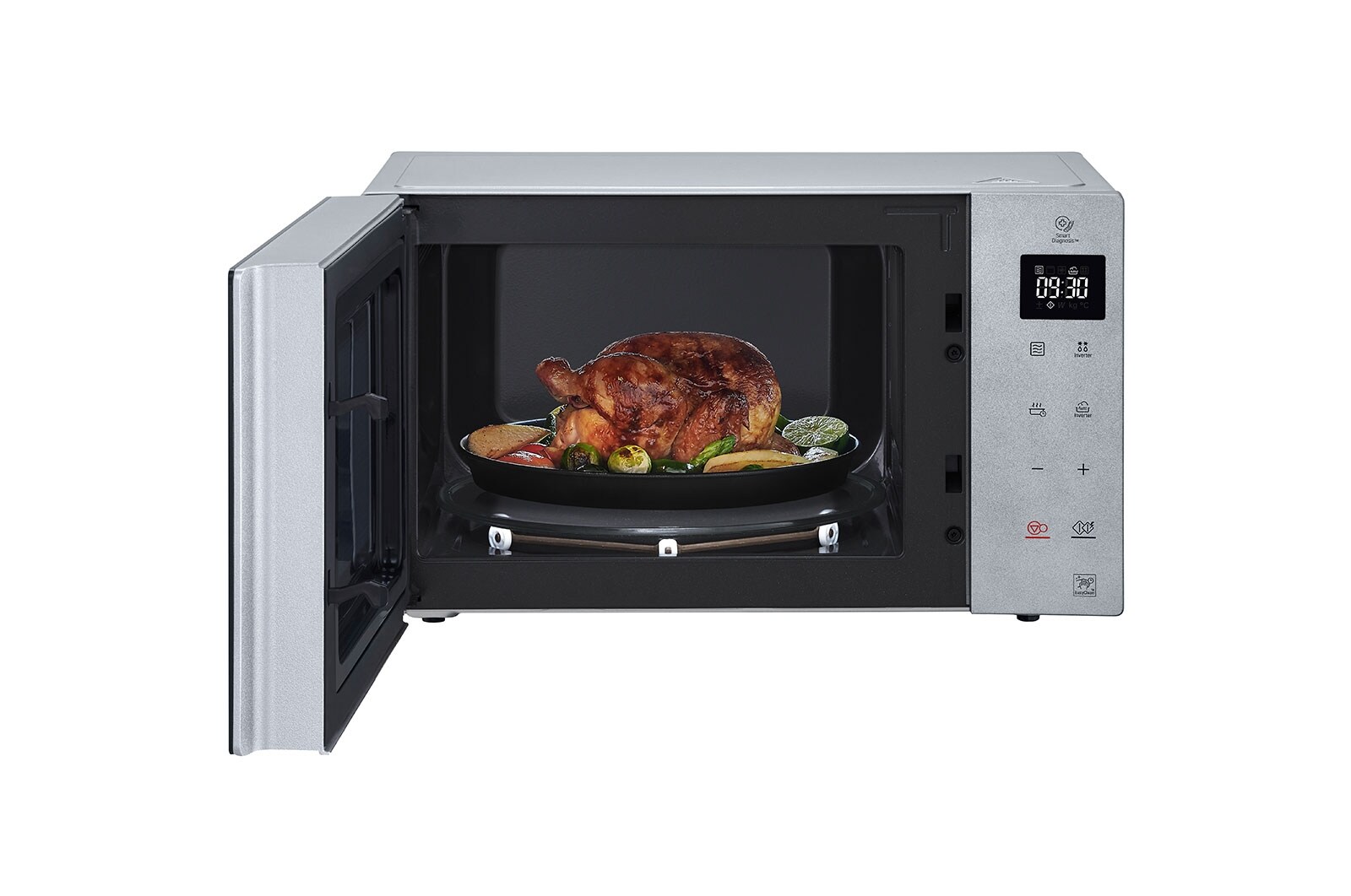 LG Mikrovlnná trouba s grilem | Objem 25 l | Smart Inverter Magnetron | Antibakteriální EasyClean™ povrch | Gril s křemíkovým topným tělesem, MH6535GIT