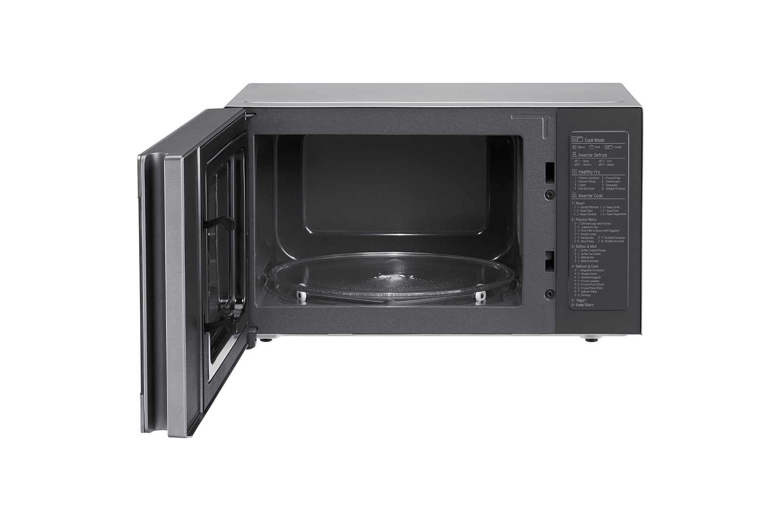 LG Mikrovlnná trouba s grilem | 25 l | Smart Inverter | EasyClean™|Nerez a kouřové sklo, MH6565CPS