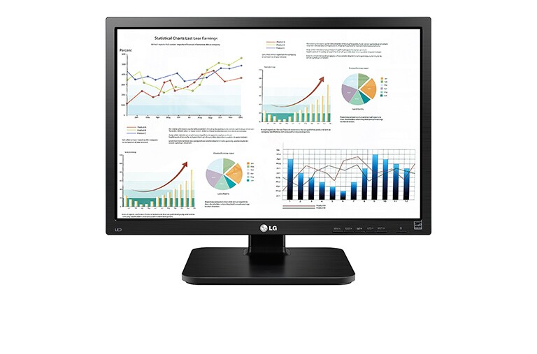 Čelní pohled na 24&#34; | Kancelářský monitor | FHD | 16:10 | IPS Displej | Reproduktory | USB 3.0 | 24BK55WD