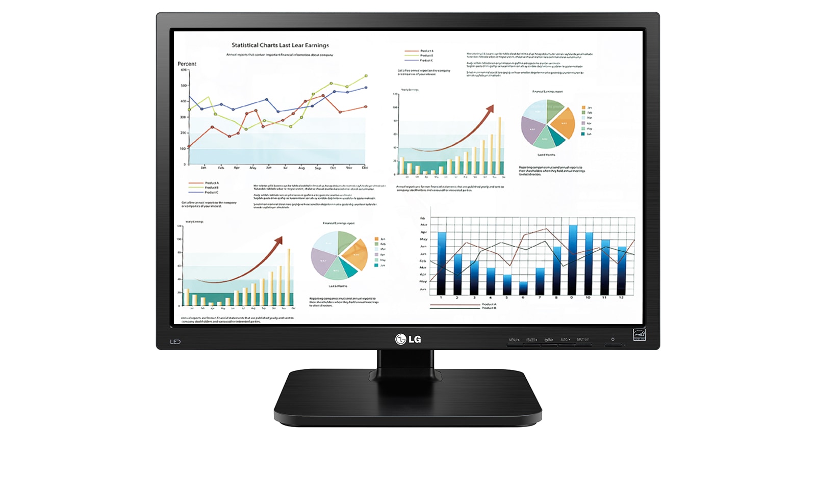 Čelní pohled na 24&#34; | Kancelářský monitor | FHD | 16:10 | IPS Displej | Reproduktory | USB 3.0 | 24BK55WD