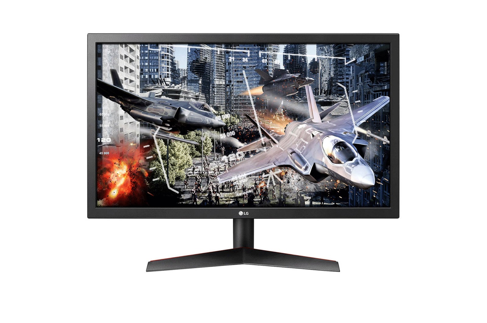 Čelní pohled na 24&#34; | Herní monitor | 16:9 | FHD | IPS Displej | UltraGear™ | AMD FreeSync™ | 144Hz 24GL600F-B