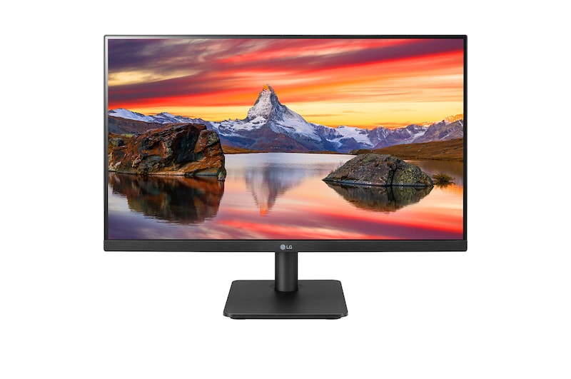 Čelní pohled na 23,8" IPS Full HD monitor s prakticky bezrámečkovým třístranným provedením 24MP400-B
