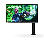 pohled zepředu s ramenem monitoru vpravo