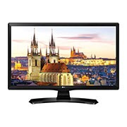 Čelní pohled na 28&#34; | LED monitor s TV funkcí | HD display | poměr stran 16:9 | režim komfortu očí | bez blikání | 5W x 2 Stereo reproduktory | Smart Energy Saving 28MT41DF