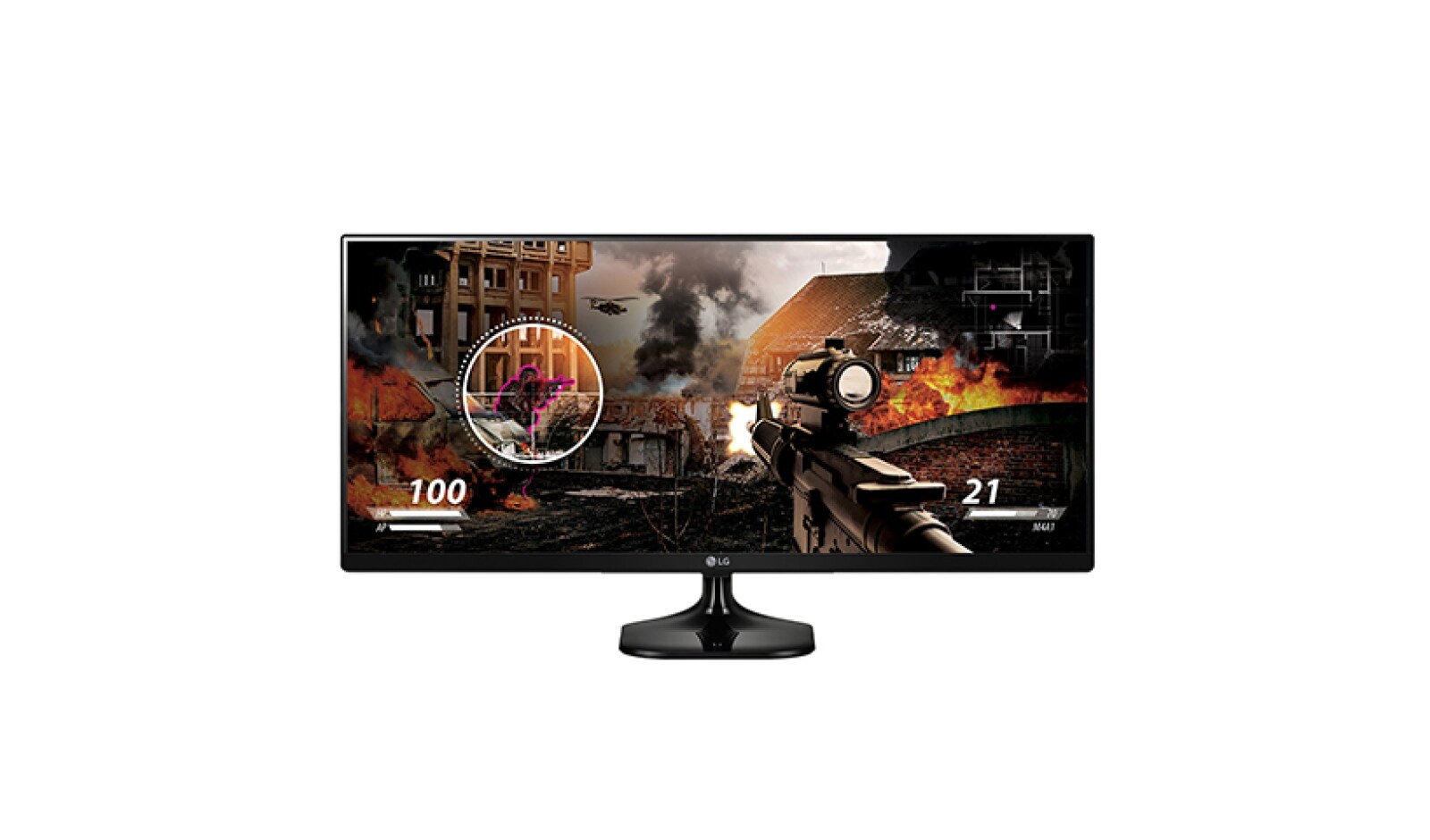 Čelní pohled na 21:9 UltraWide™ FHD IPS Monitor 29UM58-P