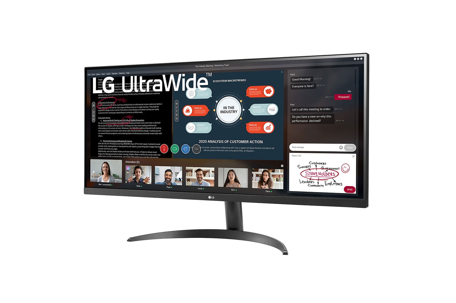 LG 34" LG UltraWide monitor s IPS  displejem, 34WP500-B
