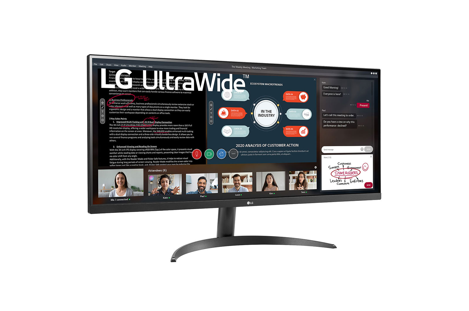 LG 34" LG UltraWide monitor s IPS  displejem, 34WP500-B