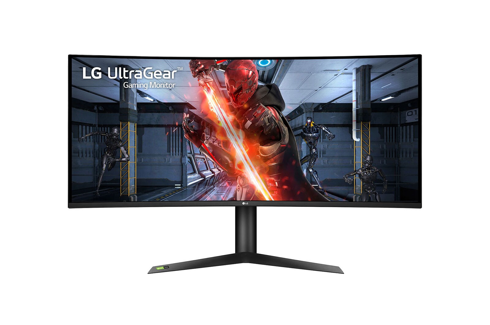 Čelní pohled na 38&#34; | UltraWide™ zakřivený herní monitor | 21:9 | WQHD&#43; | Nano IPS™ Displej | UltraGear™ | NVIDIA G-Sync™ | 175Hz 38GL950G-B