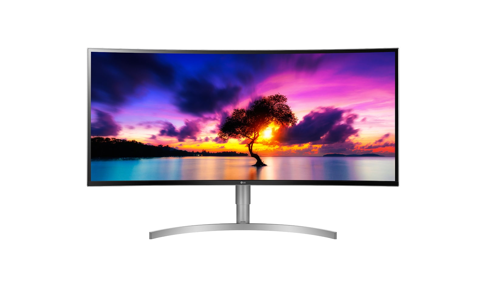 Čelní pohled na 38&#34; | UltraWide™ zakřivený monitor | 21:9 | WQHD&#43; | IPS Displej | HDR 10 | Reproduktory | USB Type-C 38WK95C-W