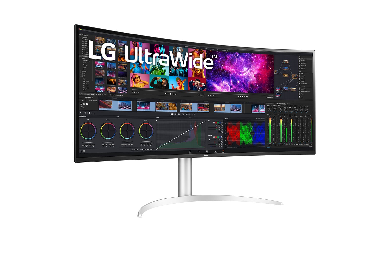 LG 39,7" zakřivený UltraWide™ 5K2K Nano IPS displej, 40WP95CP-W