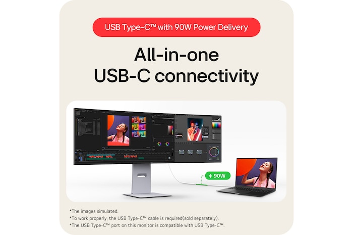 LG 49" UltraWide™ Dual QHD (5120x1440) zakřivený Nano IPS displej s obnovovací frekvencí 144 Hz, 49U950A-W