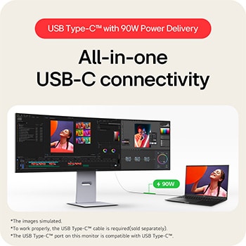 LG 49" UltraWide™ Dual QHD (5120x1440) zakřivený Nano IPS displej s obnovovací frekvencí 144 Hz, 49U950A-W