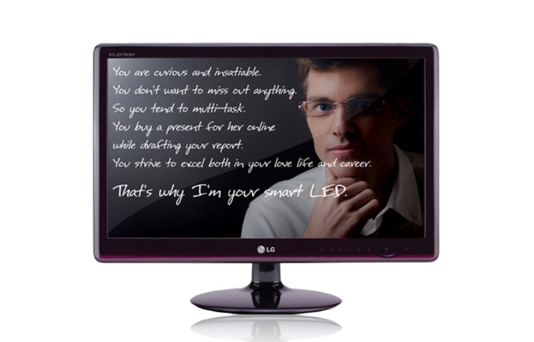 Čelní pohled na Širokoúhlý 22&#34; LG LED monitor série E50 E2250T