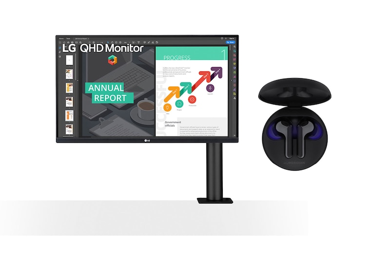 LG GAMING BALÍČEK | Monitor 27QN880-B + TONE Free HBS-FN6, GAMEBUD88