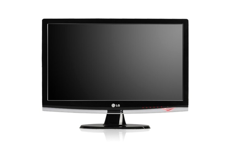 Čelní pohled na 23&#34; širokoúhlý standardní LCD monitor od LG. W2353V-PF