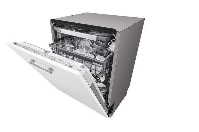 LG Vestavná parní myčka nádobí LG| A |14 sad nádobí QuadWash™| Noble Steel, DB365TXS