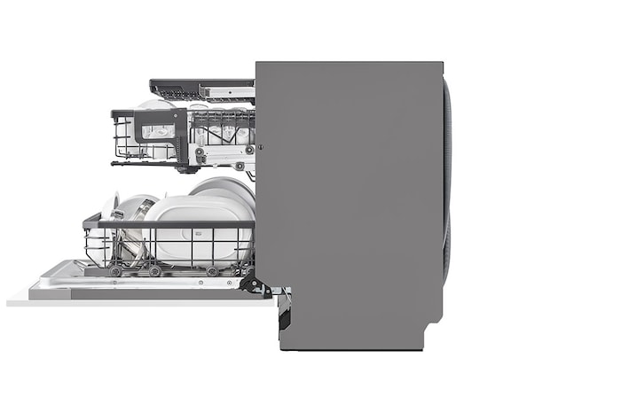 LG Vestavná parní myčka nádobí LG| A |14 sad nádobí QuadWash™| Noble Steel, DB365TXS