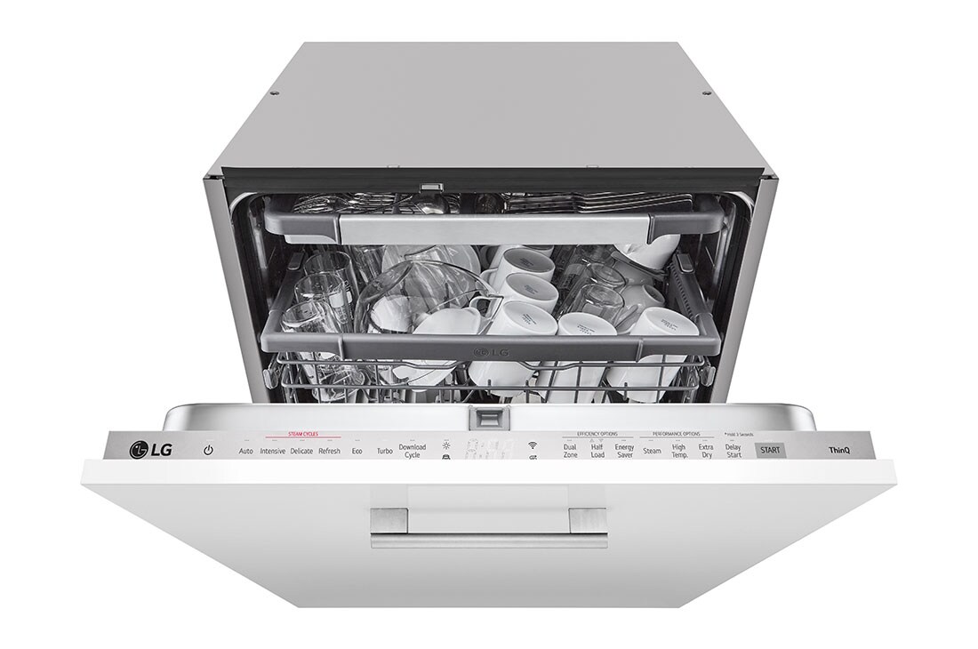 LG Vestavná parní myčka nádobí LG| A |14 sad nádobí QuadWash™| Noble Steel, DB365TXS