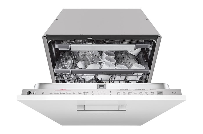 LG Vestavná parní myčka nádobí LG| A |14 sad nádobí QuadWash™| Noble Steel, DB365TXS