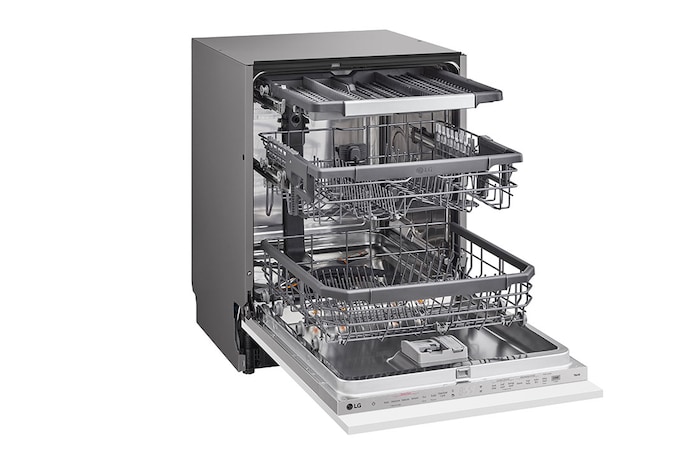 LG Vestavná parní myčka nádobí LG| A |14 sad nádobí QuadWash™| Noble Steel, DB365TXS