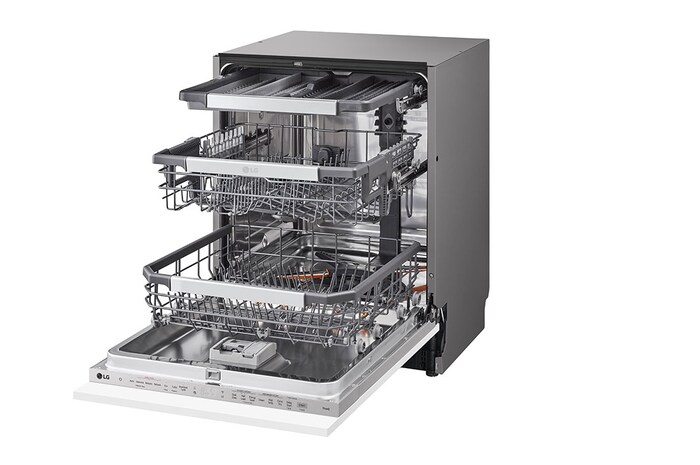 LG Vestavná parní myčka nádobí LG| B |14 sad nádobí QuadWash™| Noble Steel, DB475TXS