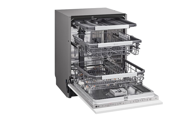 LG Vestavná parní myčka nádobí LG| B |14 sad nádobí QuadWash™| Noble Steel, DB475TXS