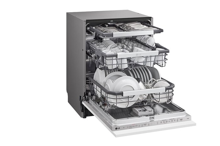 LG Vestavná parní myčka nádobí LG| B |14 sad nádobí QuadWash™| Noble Steel, DB475TXS