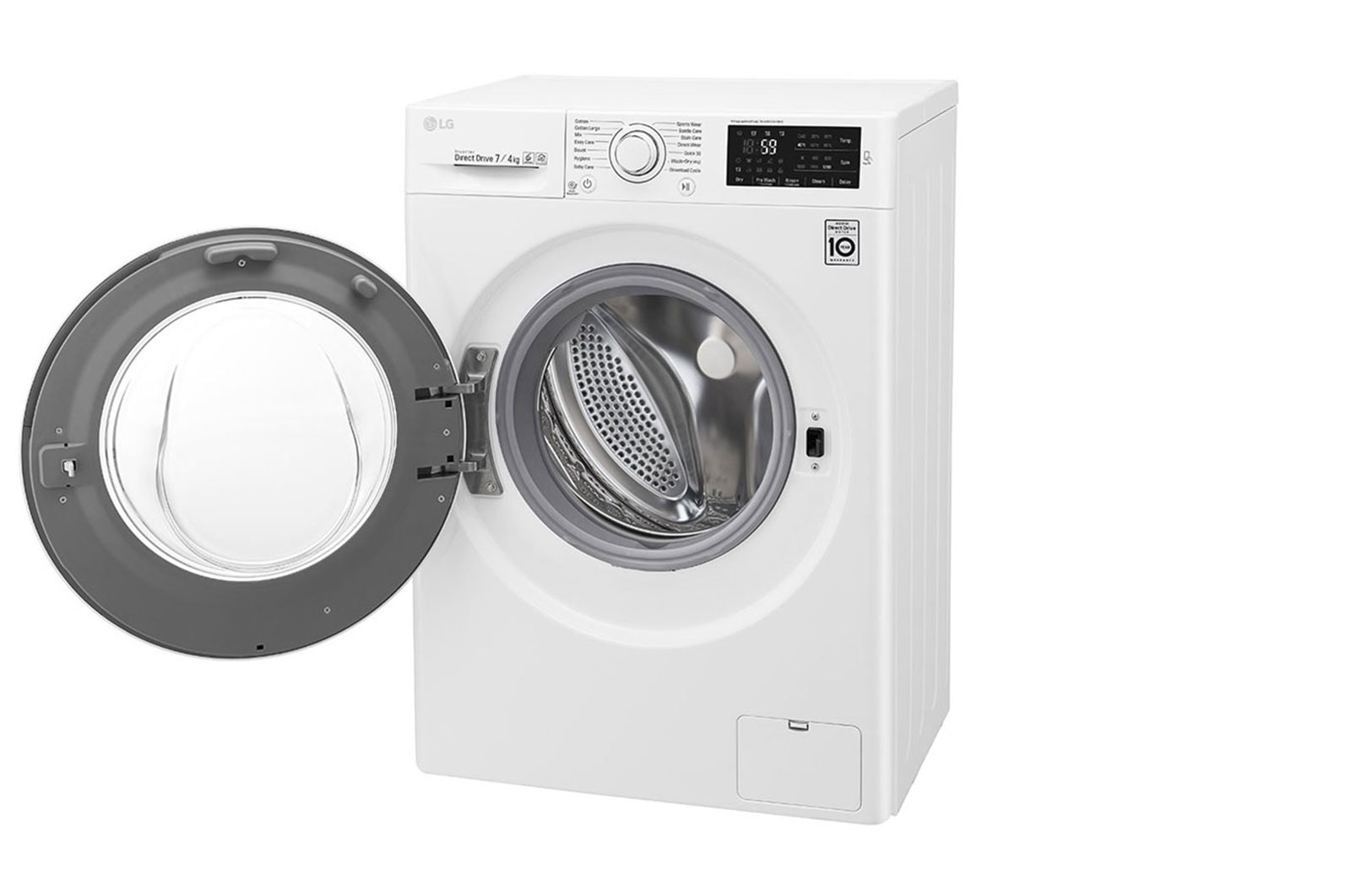 LG 7 kg pračka / 4 kg sušička, 1200 ot./min, B (v rozsahu A až G), 6 Motion DD, Direct Drive™, ThinQ™, Přidat prádlo, 14 programů, 5 možností sušení, F2J6HM0W