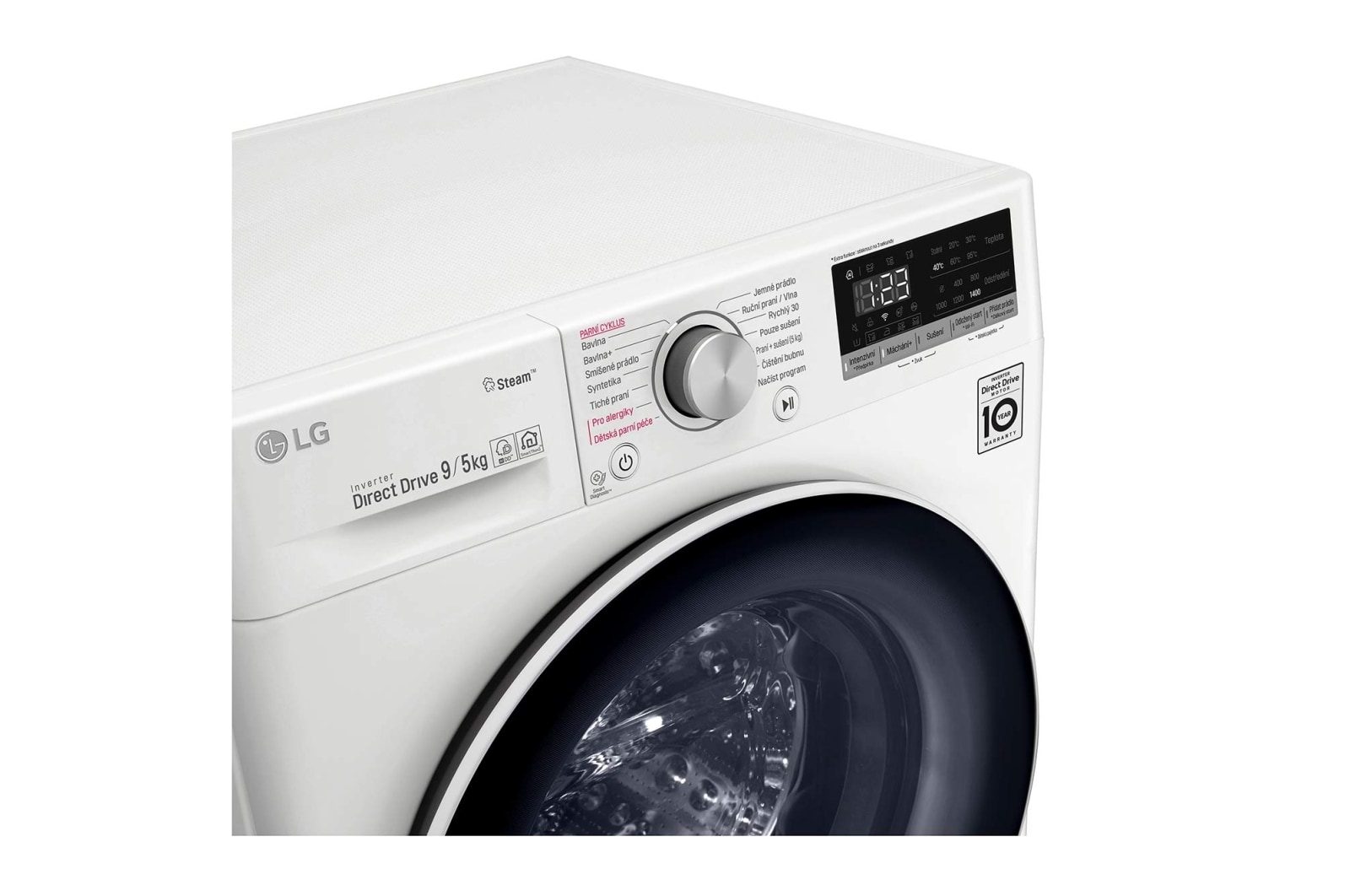 LG 9 kg parní pračka / 6 kg sušička, E, Direct Drive™ motor, AI DD™ - optimální volba pracích pohybů, parní péče Steam™, ThinQ™ + WiFi, F4DN509S0