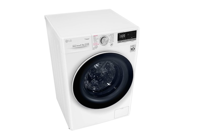 LG 9 kg parní pračka / 6 kg sušička, E, Direct Drive™ motor, AI DD™ - optimální volba pracích pohybů, parní péče Steam™, ThinQ™ + WiFi, F4DN509S0