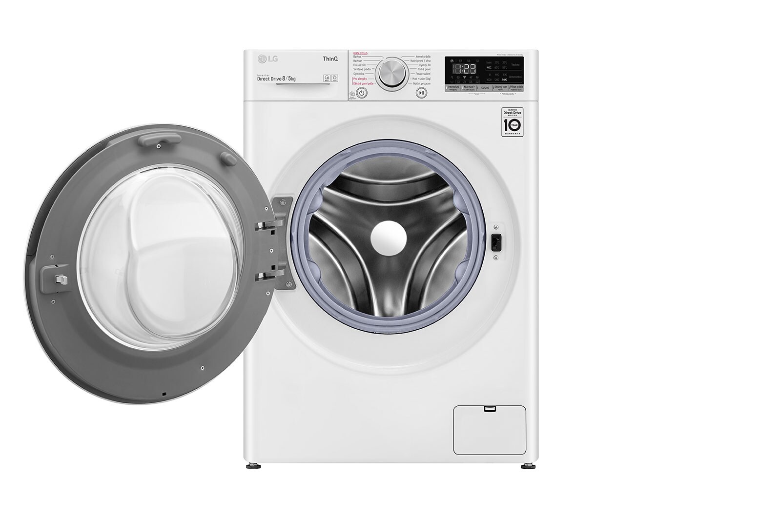 LG 8 kg parní pračka / 5 kg sušička, E / D, Direct Drive™ motor, AI DD™ - optimální volba pracích pohybů, parní péče Steam™, ThinQ™ + WiFi, F4DT408AIDD