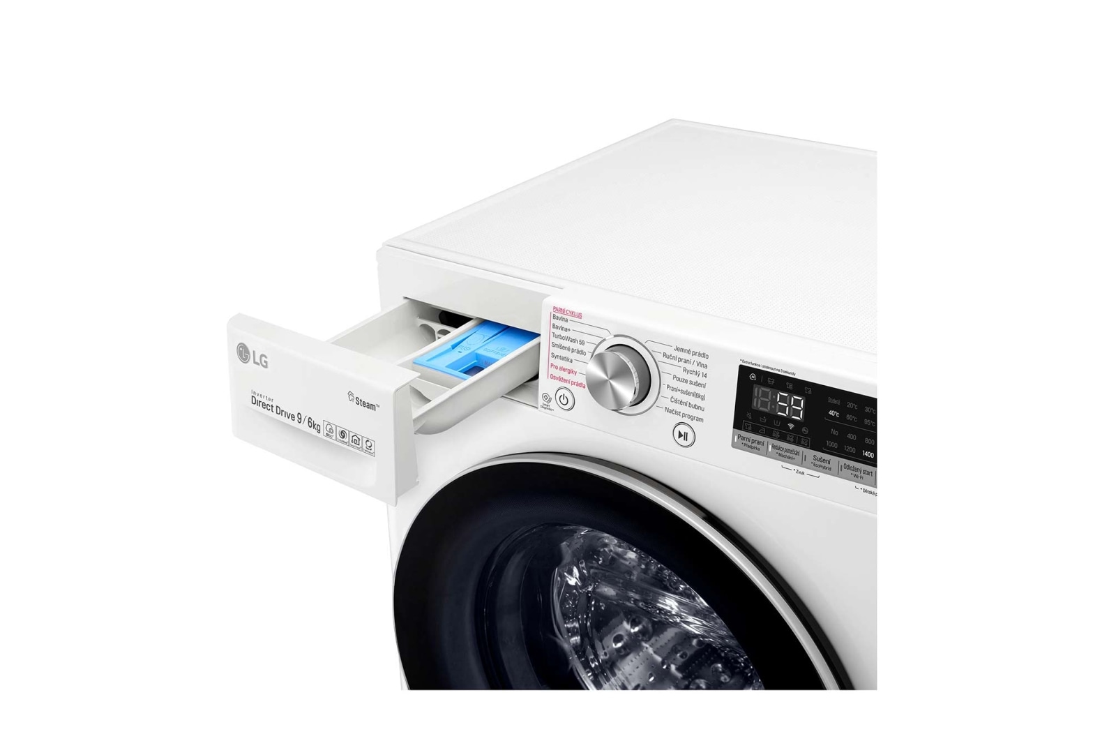 LG 9 kg parní pračka / 5 kg sušička, A (v rozsahu A až G), Direct Drive™ motor, AI DD™ - optimální volba pracích pohybů, TurboWash™, parní péče Steam+™, ThinQ™ + WiFi, F4DV709H0
