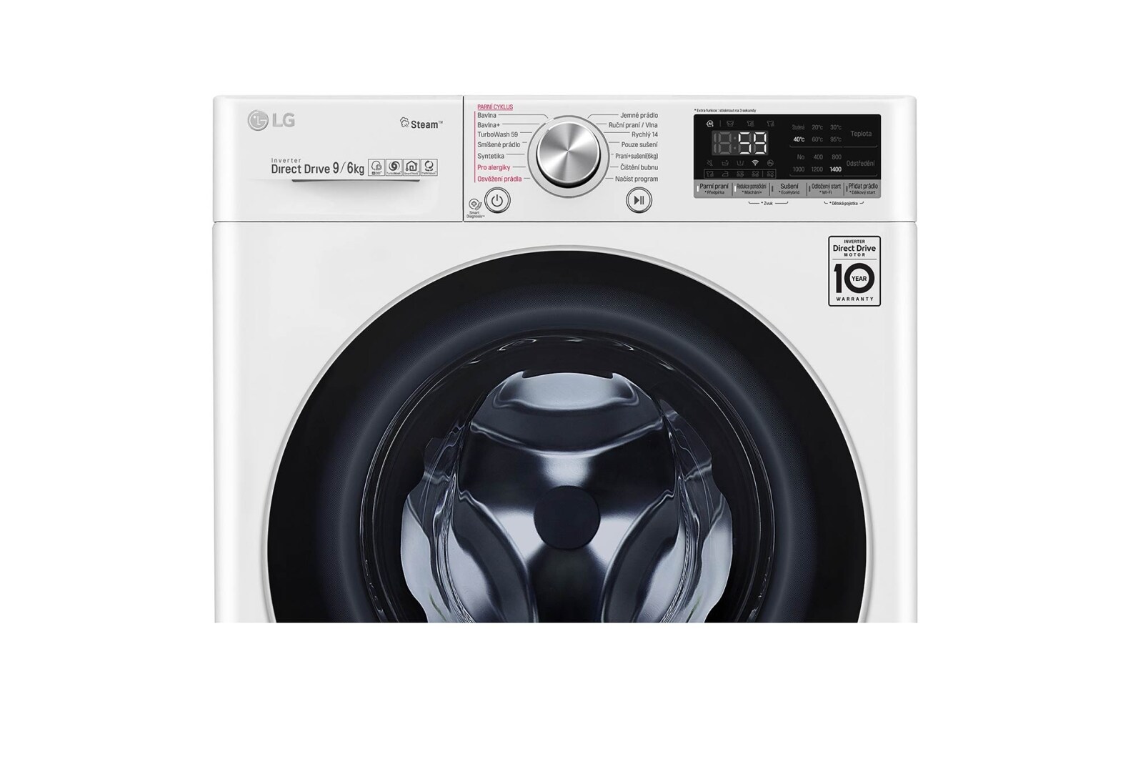 LG 9 kg parní pračka / 5 kg sušička, A (v rozsahu A až G), Direct Drive™ motor, AI DD™ - optimální volba pracích pohybů, TurboWash™, parní péče Steam+™, ThinQ™ + WiFi, F4DV709H0