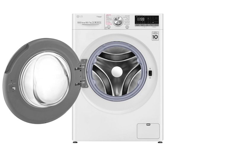 LG 10,5 kg parní pračka / 7 kg sušička, A (v rozsahu A až G), Direct Drive™ motor, AI DD™ - optimální volba pracích pohybů, TurboWash™, parní péče Steam+™, ThinQ™ + WiFi, F4DV710H1