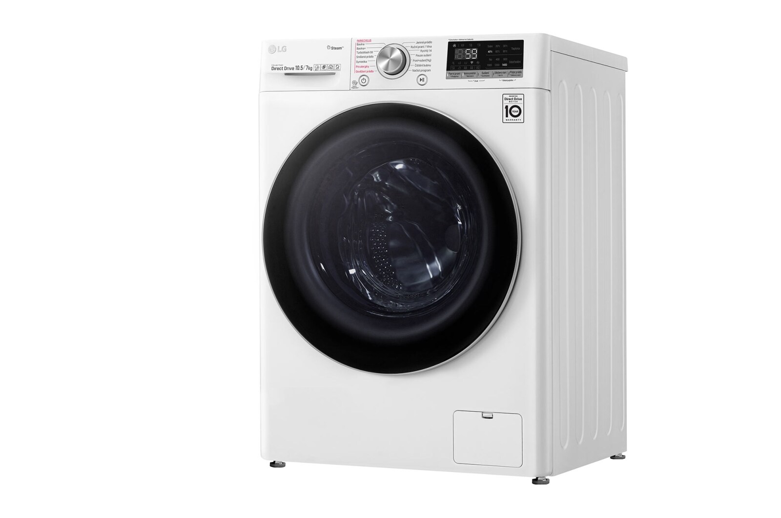 LG 10,5 kg parní pračka / 7 kg sušička, A (v rozsahu A až G), Direct Drive™ motor, AI DD™ - optimální volba pracích pohybů, TurboWash™, parní péče Steam+™, ThinQ™ + WiFi, F4DV710H1