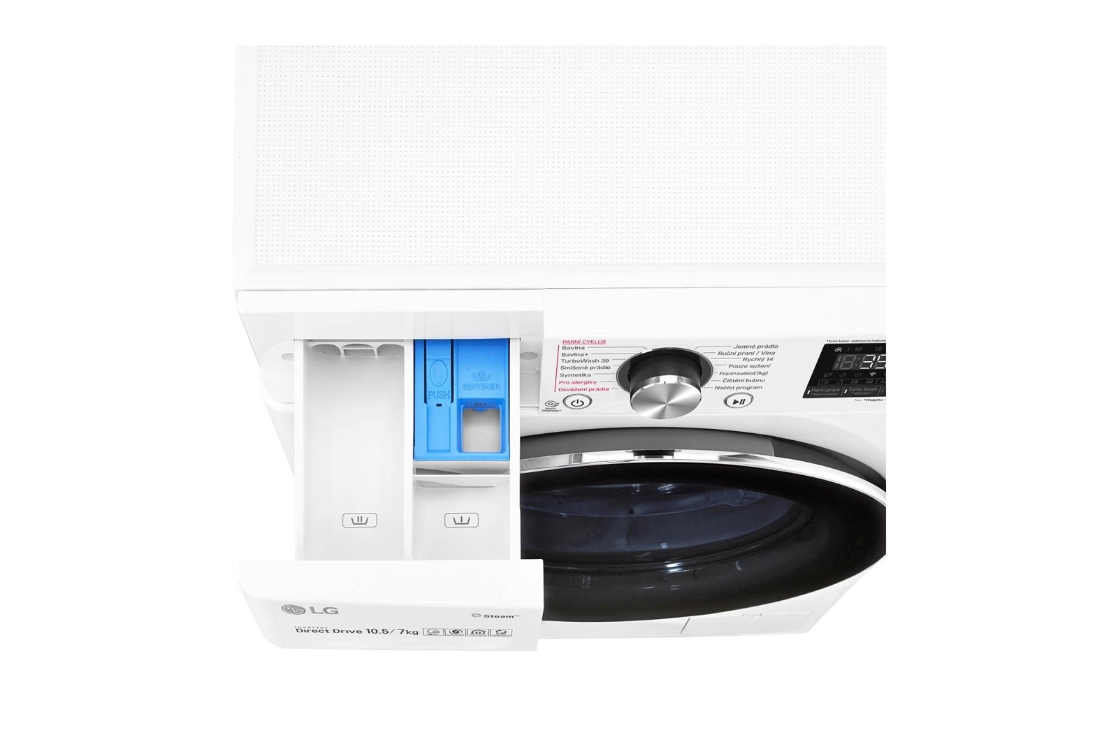 LG 10,5 kg parní pračka / 7 kg sušička, A (v rozsahu A až G), Direct Drive™ motor, AI DD™ - optimální volba pracích pohybů, TurboWash™360°, parní péče Steam+™, ThinQ™ + WiFi, F4DV910H2