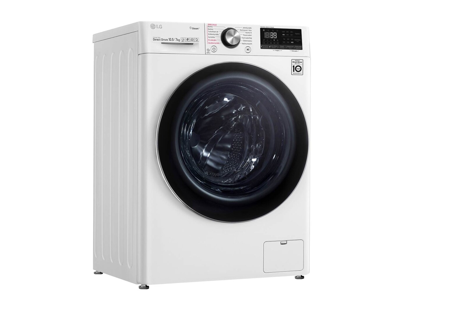 LG 10,5 kg parní pračka / 7 kg sušička, A (v rozsahu A až G), Direct Drive™ motor, AI DD™ - optimální volba pracích pohybů, TurboWash™360°, parní péče Steam+™, ThinQ™ + WiFi, F4DV910H2