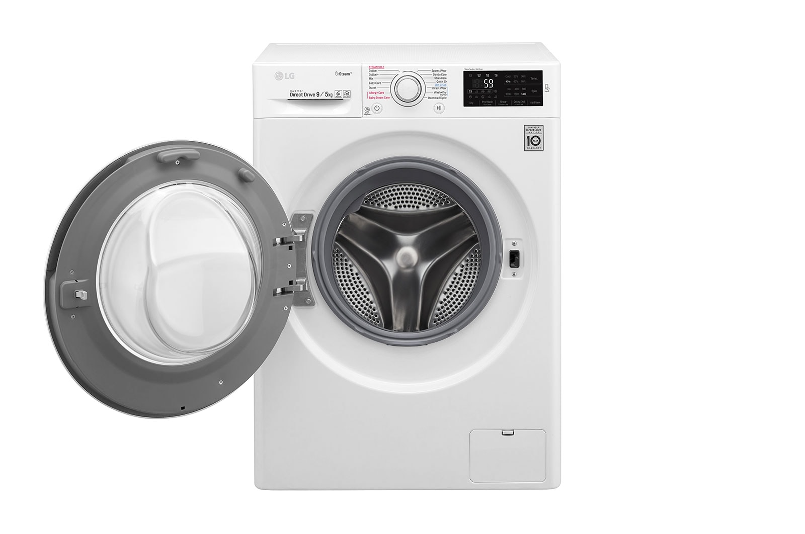 LG 9 kg pračka / 5 kg sušička, 1400 ot./min, A (v rozsahu A až G), 6 Motion DD, Direct Drive™, Steam™ - parní praní, ThinQ™, Přidat prádlo, 14 programů, 5 možností sušení, F94J6VG0W