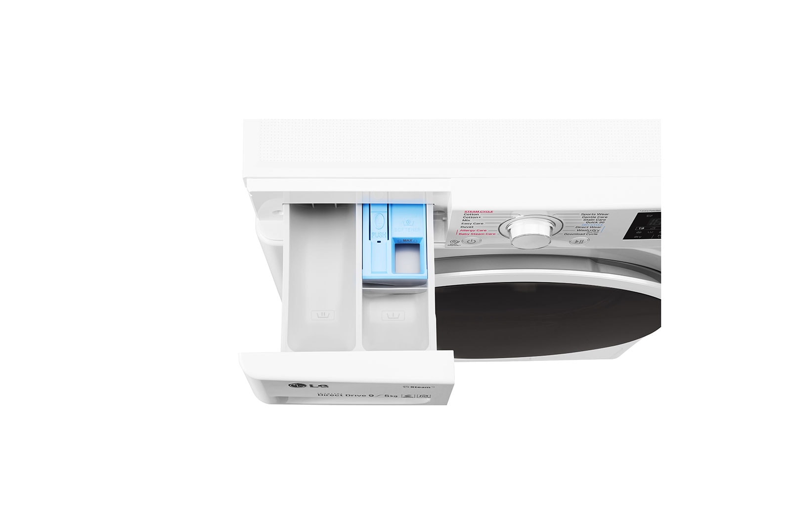 LG 9 kg pračka / 5 kg sušička, 1400 ot./min, A (v rozsahu A až G), 6 Motion DD, Direct Drive™, Steam™ - parní praní, ThinQ™, Přidat prádlo, 14 programů, 5 možností sušení, F94J6VG0W