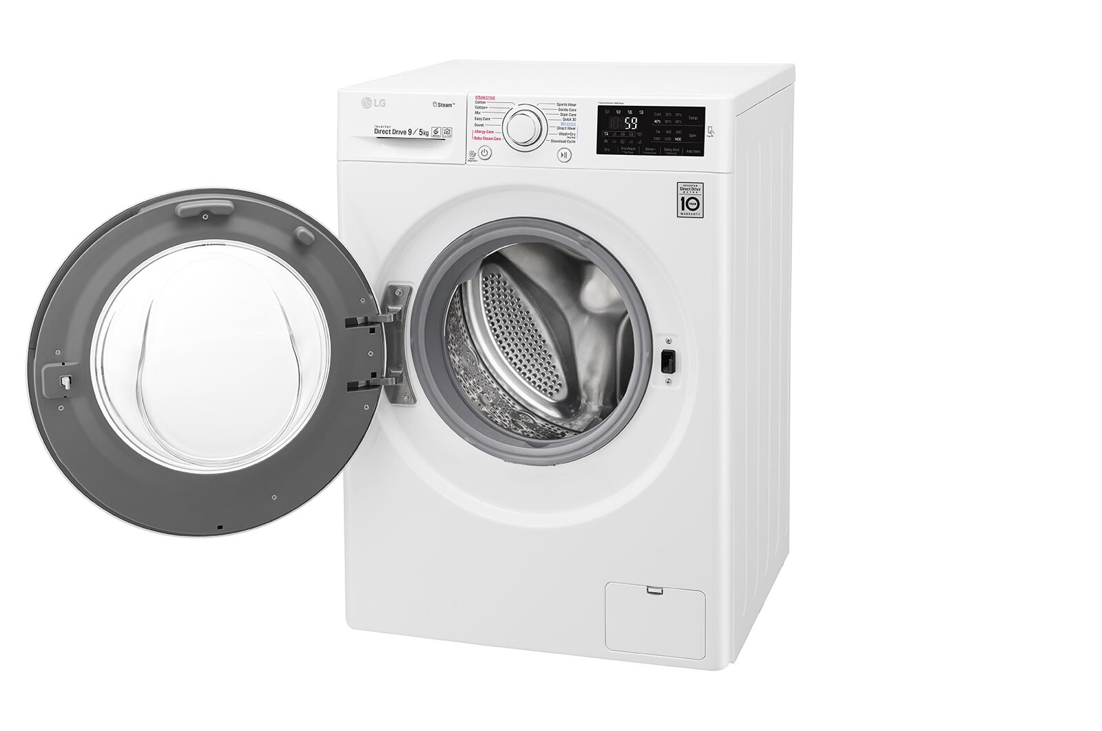 LG 9 kg pračka / 5 kg sušička, 1400 ot./min, A (v rozsahu A až G), 6 Motion DD, Direct Drive™, Steam™ - parní praní, ThinQ™, Přidat prádlo, 14 programů, 5 možností sušení, F94J6VG0W