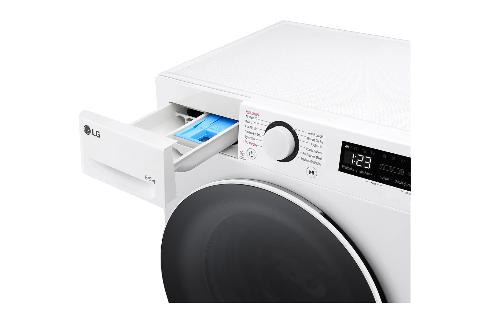 LG Slim parní pračka / sušička LG | 8 / 5 kg | 1200 ot./min | Direct Drive™ |Bílá, FCR5A85WW