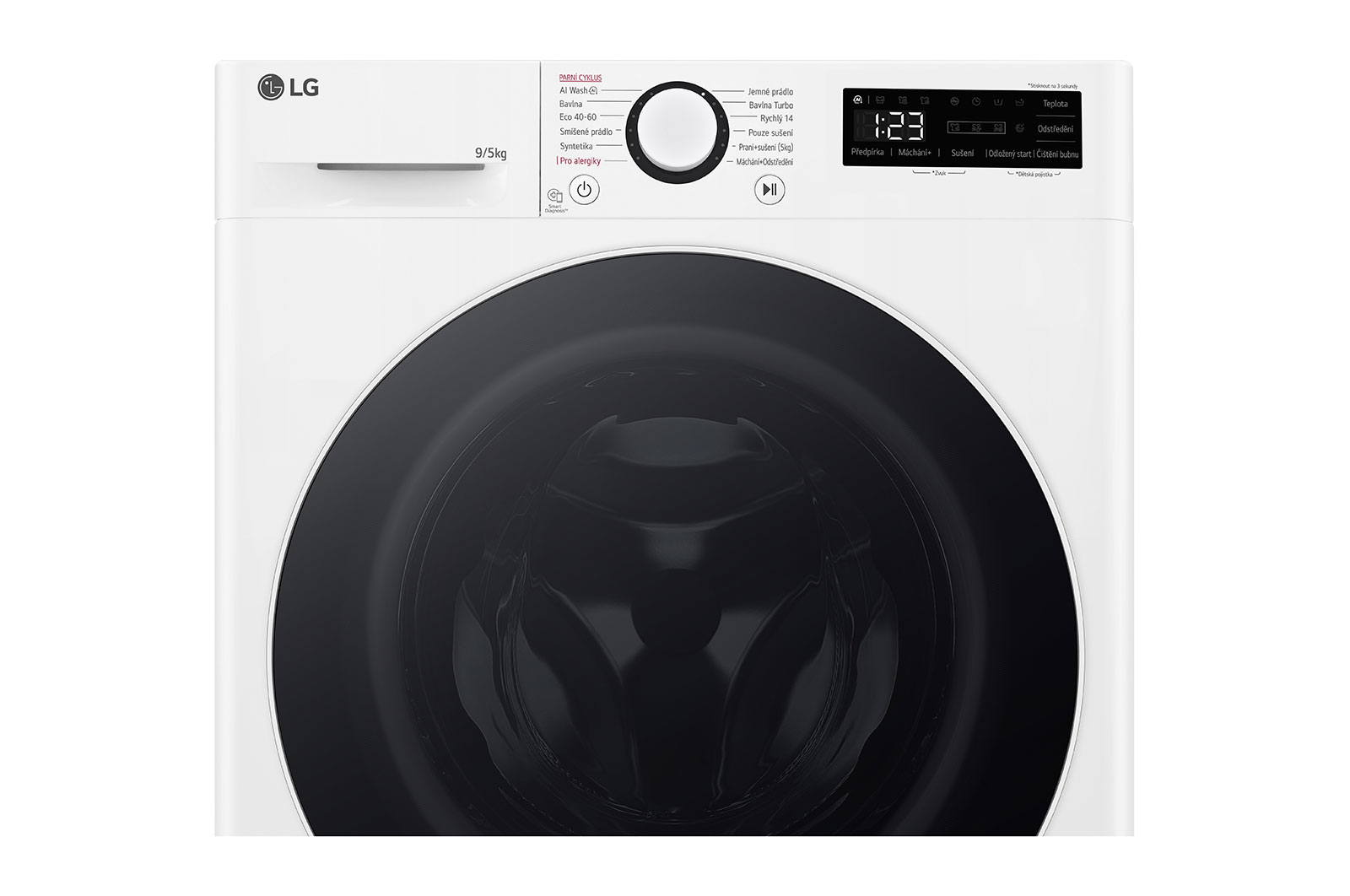LG Slim parní pračka / sušička LG | 9 / 5 kg | 1200 ot./min | Direct Drive™ |Bílá, FCR5A95WW