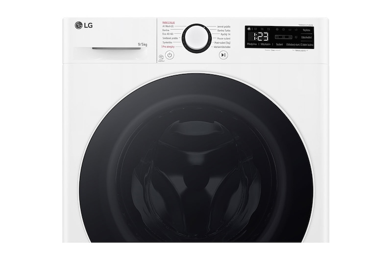 LG Slim parní pračka / sušička LG | 9 / 5 kg | 1200 ot./min | Direct Drive™ |Bílá, FCR5A95WW